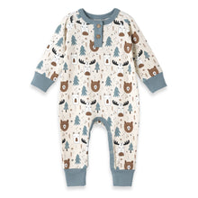 Load image into Gallery viewer, Woodland Pals Bamboo Henley Romper