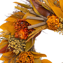 Load image into Gallery viewer, Harvest Dried Floral Artichoke Wreath