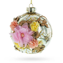 Load image into Gallery viewer, Romantic Floral Glass Ball Christmas Ornament