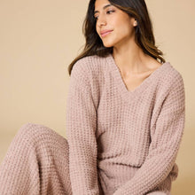 Load image into Gallery viewer, Cozy Marshmallow Waffle V-Neck Lounge Set