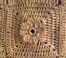 Load image into Gallery viewer, Flower Power Crochet Straw Basket Bag