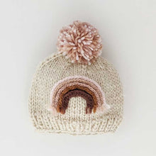 Load image into Gallery viewer, Mauve Rainbow Knit Beanie Hat