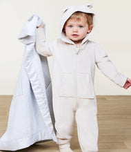 Load image into Gallery viewer, Barefoot Dreams LuxeChic Baby Bear Onesie, Moonbeam