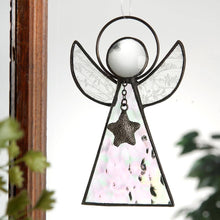 Load image into Gallery viewer, Clear Iridescent Glass Angel Ornament