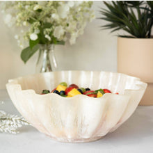 Load image into Gallery viewer, Resin Collection Scalloped Bowl, Cream