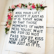 Load image into Gallery viewer, Kiss Your Life Canvas Wall Tarp, 36x48"