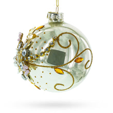 Load image into Gallery viewer, Jeweled Flowers Glass Ornament