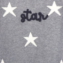 Load image into Gallery viewer, Star Jacquard Baby Sweater Knit Jumpsuit, Heather Grey