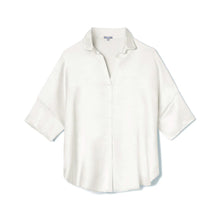 Load image into Gallery viewer, PJ Harlow Fran Satin Top with Collar (Morning Blue, Pearl)