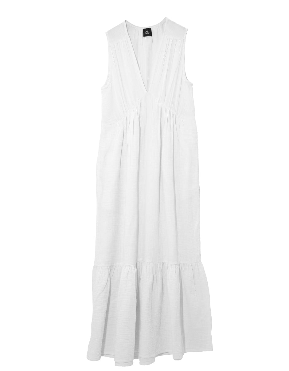 Cotton Gauze Virginie Dress, White