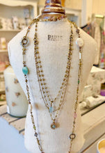 Load image into Gallery viewer, Tourmaline & Pearl Multi Gemstone Long Necklace
