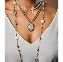 Load image into Gallery viewer, Tourmaline & Pearl Multi Gemstone Long Necklace