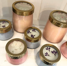 Load image into Gallery viewer, Rose + Oud Tall Pressed Floral Candle