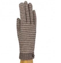 Load image into Gallery viewer, Wool + Angora Striped Knit Gloves (6 Patterns)