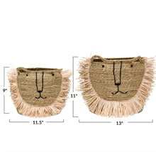 Load image into Gallery viewer, Lion Hand-Woven Seagrass Baskets, Set of Two
