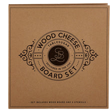 Load image into Gallery viewer, Wood Cheese Board Set Book Box