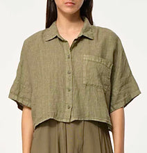Load image into Gallery viewer, Humility Livia Linen Shirt (Cream, Green)