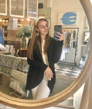 Load image into Gallery viewer, Barefoot Dreams CozyChic Lite Circle Cardi, Black (1 LEFT: Large)