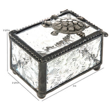 Load image into Gallery viewer, Sea Turtle Textured Glass Trinket Box
