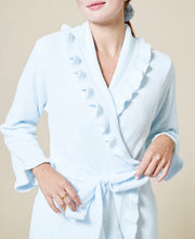 Load image into Gallery viewer, Short Ruffle Chenille Robe, Light Blue