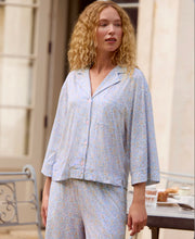 Load image into Gallery viewer, Olivia Wide Leg Pima Cotton Pajama Set, Fleur Blanche