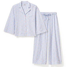 Load image into Gallery viewer, Olivia Wide Leg Pima Cotton Pajama Set, Fleur Blanche