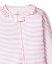 Load image into Gallery viewer, Pink Stripe Footed Romper