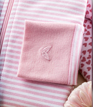 Load image into Gallery viewer, Pink Stripe Footed Romper