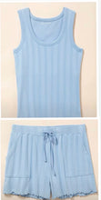 Load image into Gallery viewer, Pointelle Shorts with Tank Set, Sky Blue
