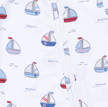 Load image into Gallery viewer, Bubbly Sailboats - 2 Way Zipper Footie