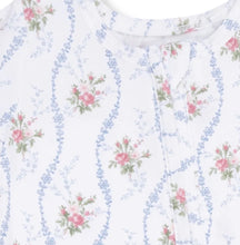 Load image into Gallery viewer, Heirloom Rose Stripe - 2 Way Ruffle Back Zipper Footie