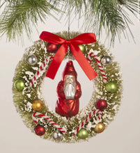 Load image into Gallery viewer, Santa Wreath Ornament
