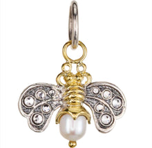 Load image into Gallery viewer, Waxing Poetic Crystal Honeypearl Bee Charm on Points of Light Chain
