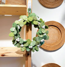Load image into Gallery viewer, Felt Mistletoe Wreath, 9" (LAST ONE)