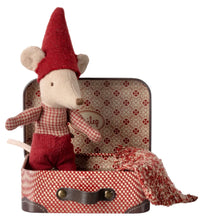 Load image into Gallery viewer, Maileg Christmas Baby Mouse in Suitcase