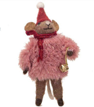 Load image into Gallery viewer, Wool Felt Mice with Sweater Ornaments (3 Styles)