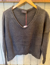 Load image into Gallery viewer, Percy V-Neck Chunky Sweater (Latte, Gunmetal)