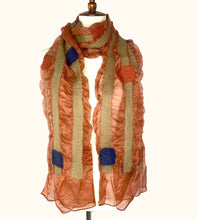 Load image into Gallery viewer, Squares & Stripes Chiffon/Wool Felt Scarf, 2 Colors