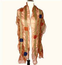 Load image into Gallery viewer, Squares & Stripes Chiffon/Wool Felt Scarf, 2 Colors