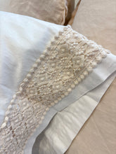Load image into Gallery viewer, IN STOCK Bella Notte Linens Bria Pillowcase With Novola Lace, Parchment (Retired Color)