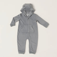 Load image into Gallery viewer, Barefoot Dreams LuxeChic Baby Bear Onesie, Moonbeam