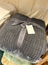 Load image into Gallery viewer, Barefoot Dreams CozyChic Waffle Throw, Carbon