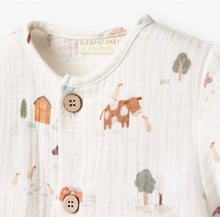 Load image into Gallery viewer, Elegant Baby On The Farm Organic Cotton Muslin Top + Shorts Set