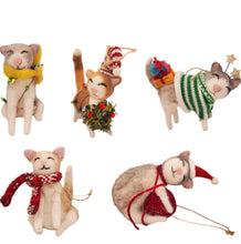 Load image into Gallery viewer, Felt Cat Ornaments (5 Styles)