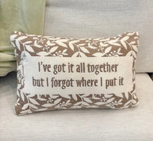 Load image into Gallery viewer, Embroidered Botanical Quote Pillow