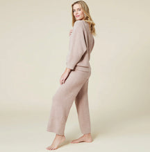 Load image into Gallery viewer, Solid Marshmallow Crew Reverse Seam Lounge Set (Coco, Almond)
