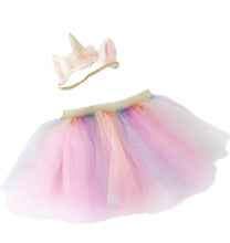Load image into Gallery viewer, Mon Ami Rainbow Tutu & Unicorn Headband Set
