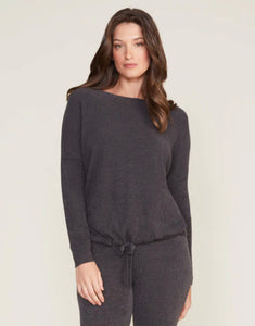 Barefoot Dreams CozyChic Ultra Lite Slouchy Pullover, Carbon