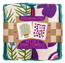 Load image into Gallery viewer, Hand Printed Cotton Dish Towel Set (4 Styles)