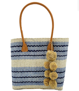 Imperial Sisal Basket Bag (Blue Stripe, Black Stripe)
